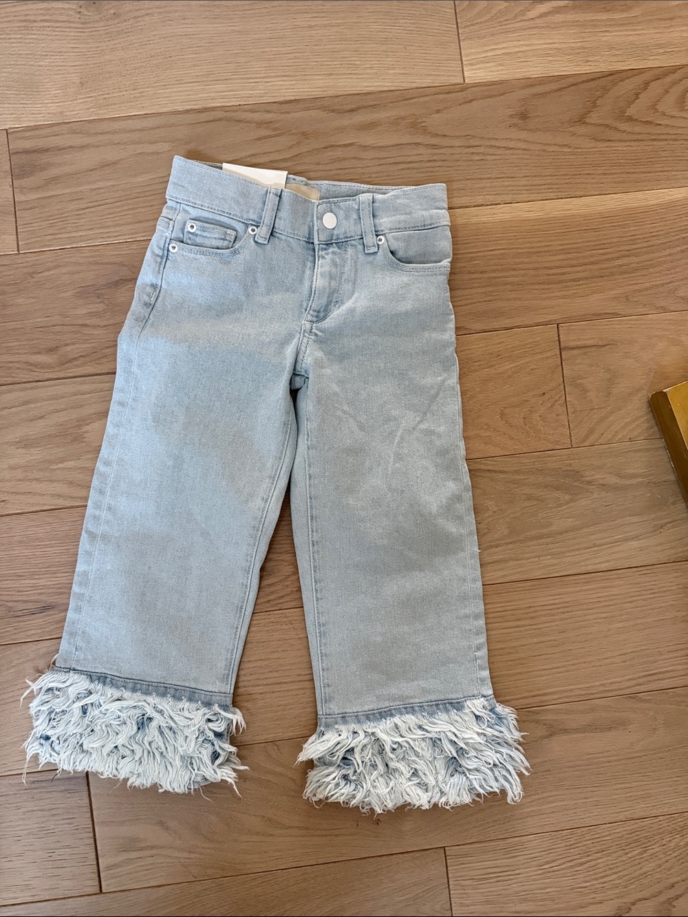 DL1961 Kids Pale Blue Jeans with Fringed Hem